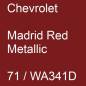 Preview: Chevrolet, Madrid Red Metallic, 71 / WA341D.